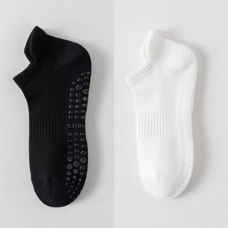 Findszx | Men’s Cushioned Mid-Calf Cotton Yoga Socks with Silicone Grip for Pilates & Indoor Fitness