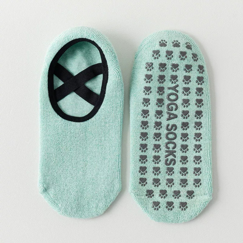 Findszx | Women’s Low-Cut Terry Cotton Yoga Socks with Grip for Pilates, Dance & Indoor Fitness