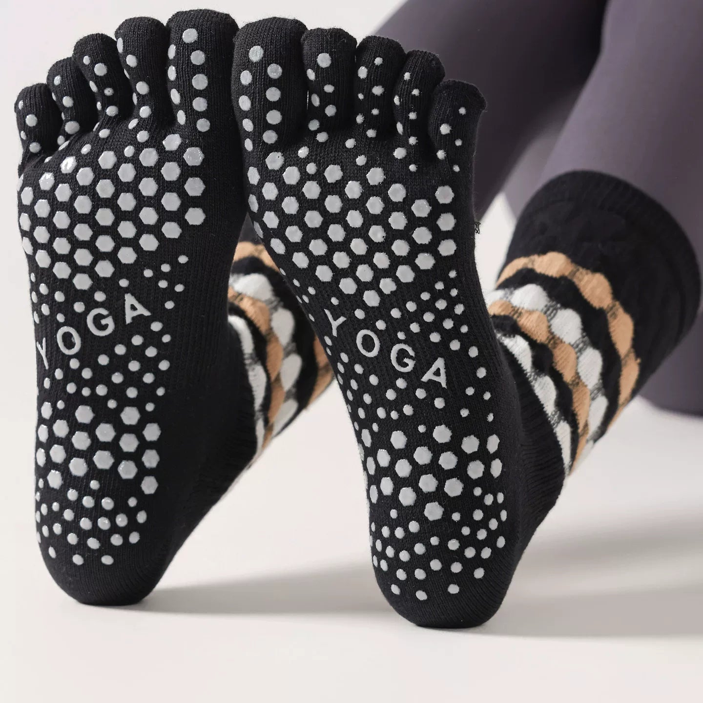 Findszx | Women’s Cotton Five-Toe Yoga Socks with Grip for Pilates, Studio Training & Indoor Fitness