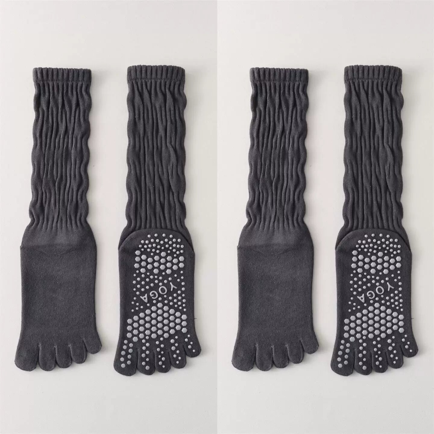 Findszx | Five-Toe Calf Socks for Yoga & Pilates Wear, Clean Minimal Design, Everyday Active Style