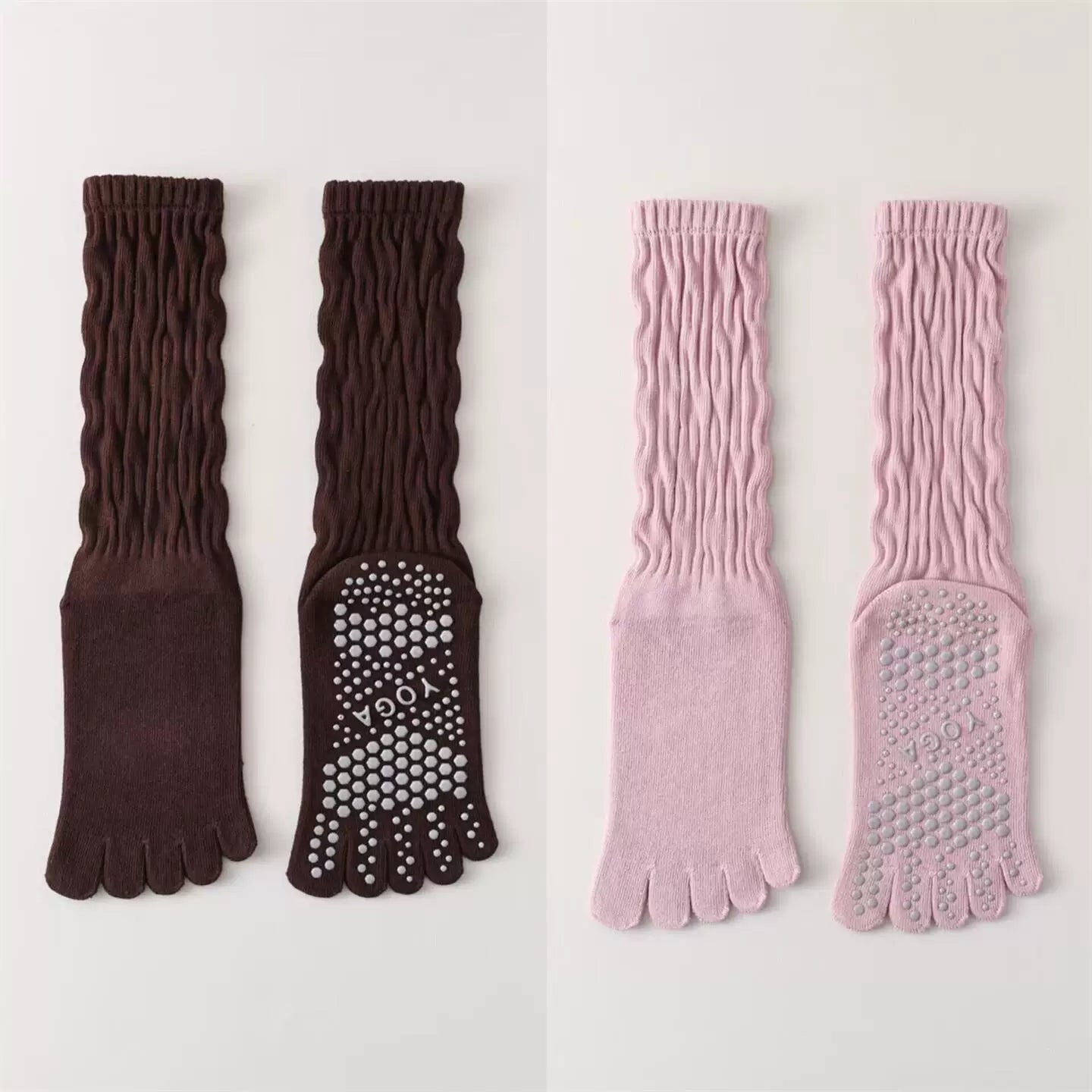 Findszx | Five-Toe Calf Socks for Yoga & Pilates Wear, Clean Minimal Design, Everyday Active Style