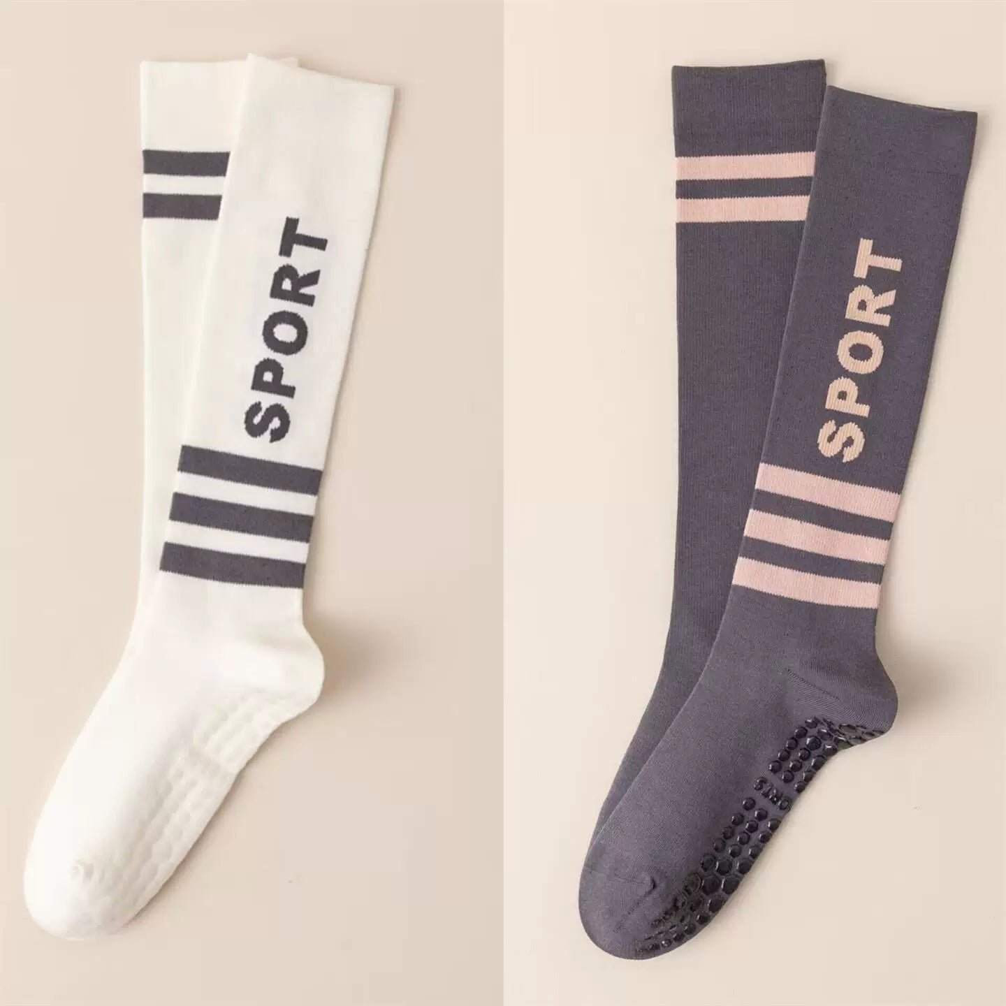 Findszx | Women’s Long-Calf Yoga Socks with Silicone Grip for Pilates & Indoor Fitness