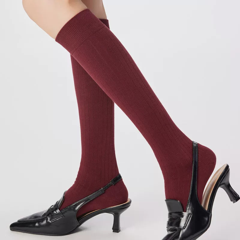 Angora Red Socks Spring And Autumn Female Zodiac Year Red Pile Stockings Burgundy Angora Red Calf Socks Cotton