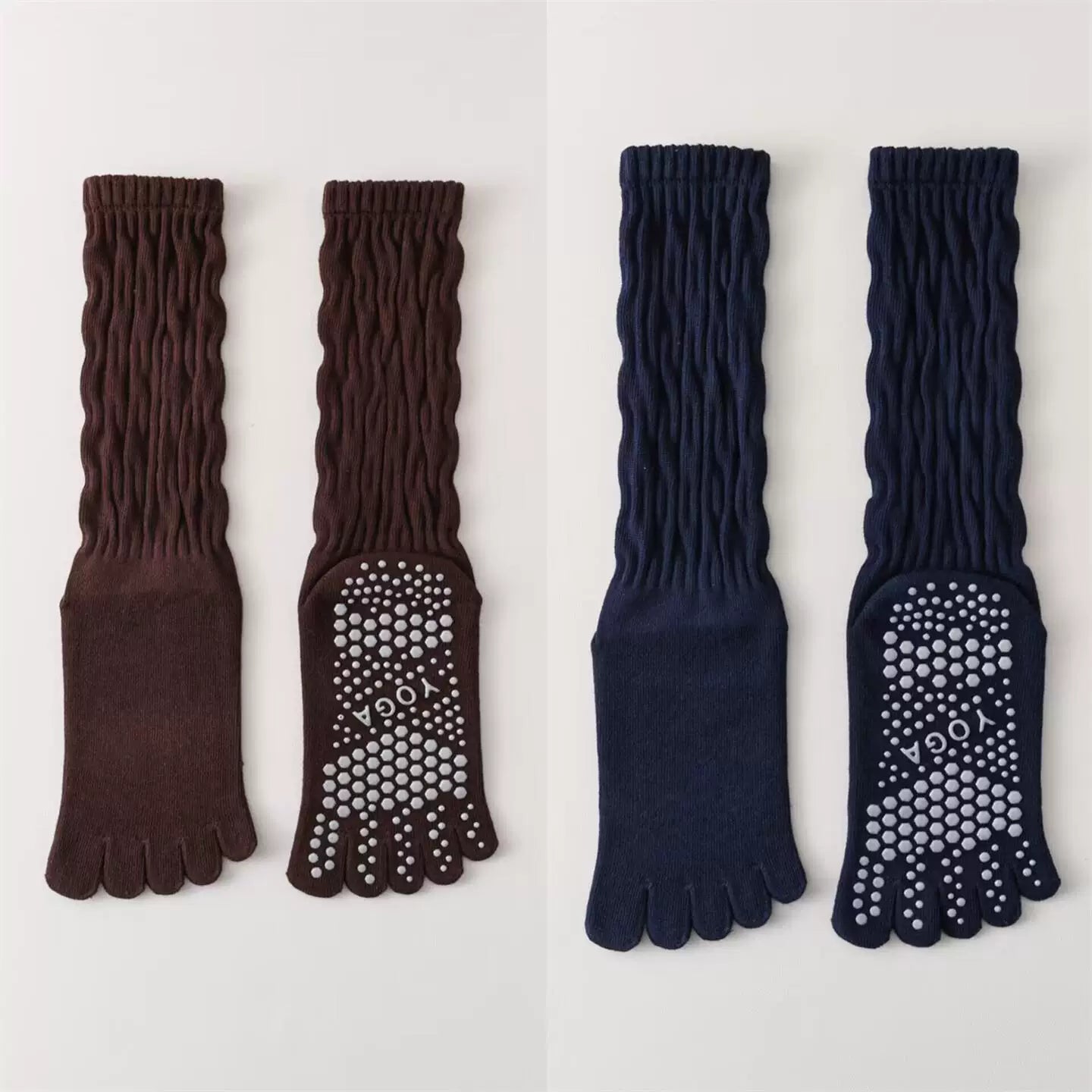 Findszx | Five-Toe Calf Socks for Yoga & Pilates Wear, Clean Minimal Design, Everyday Active Style