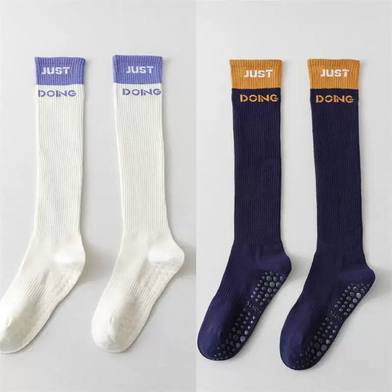 Findszx | Women’s Mid-Calf Cotton Yoga Socks with Grip for Pilates, Studio Training & Indoor Workouts