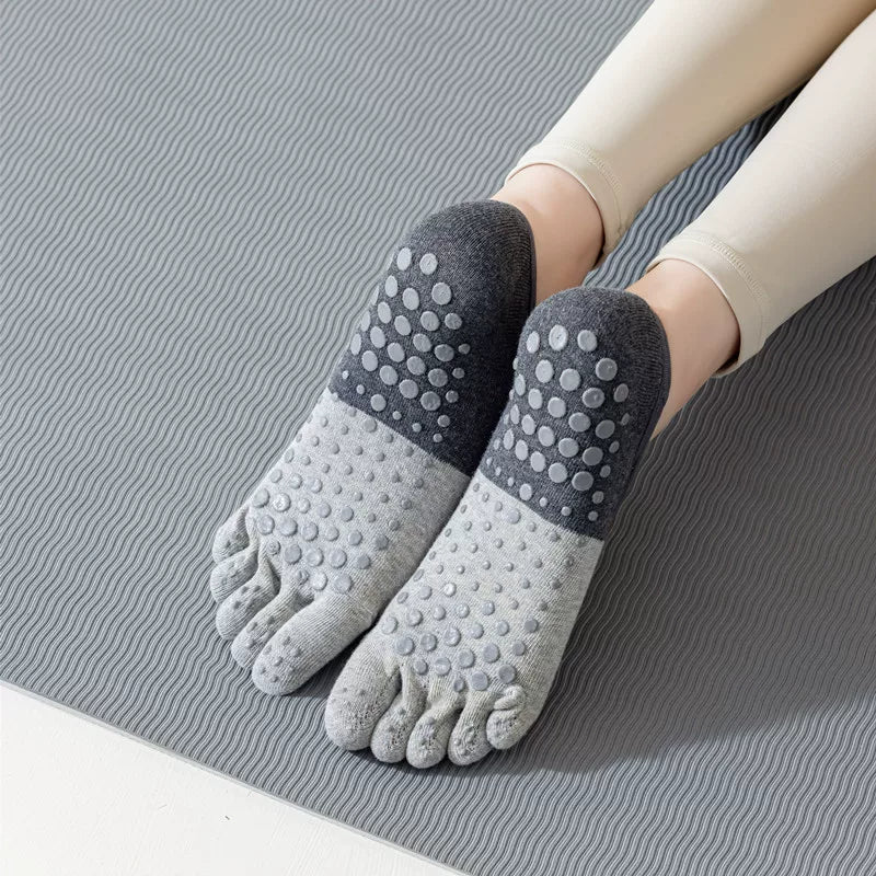 Findszx | Women’s Open-Heel Split-Toe Yoga Socks with Grip for Pilates & Dance Practice
