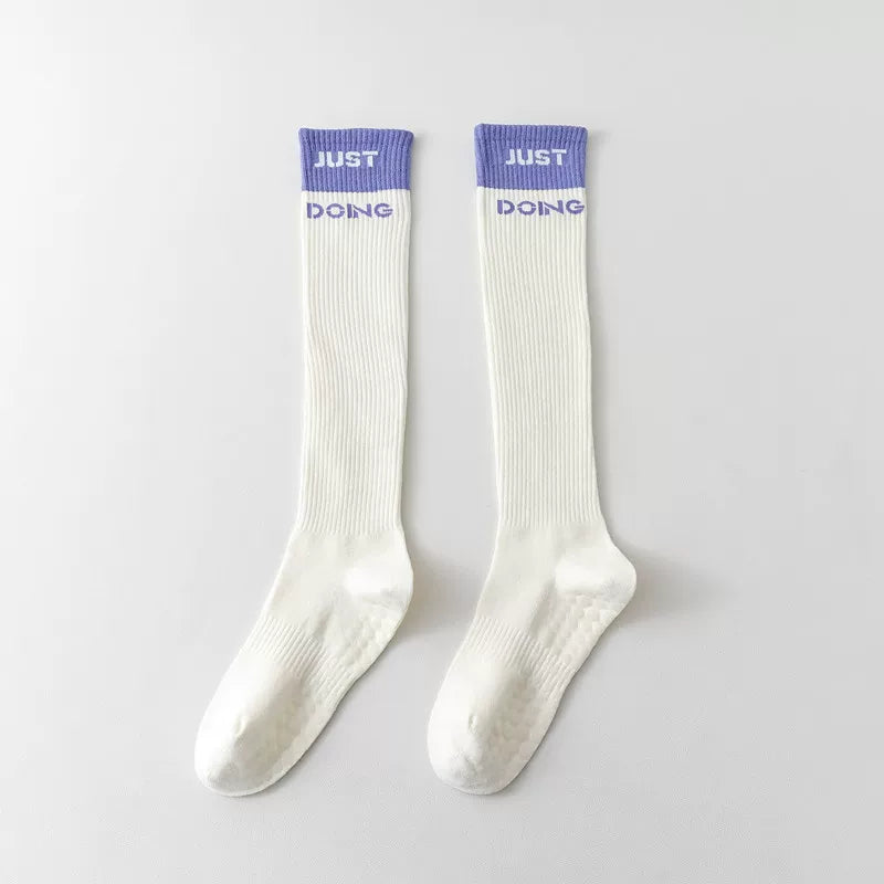 Findszx | Women’s Mid-Calf Cotton Yoga Socks with Grip for Pilates, Studio Training & Indoor Workouts