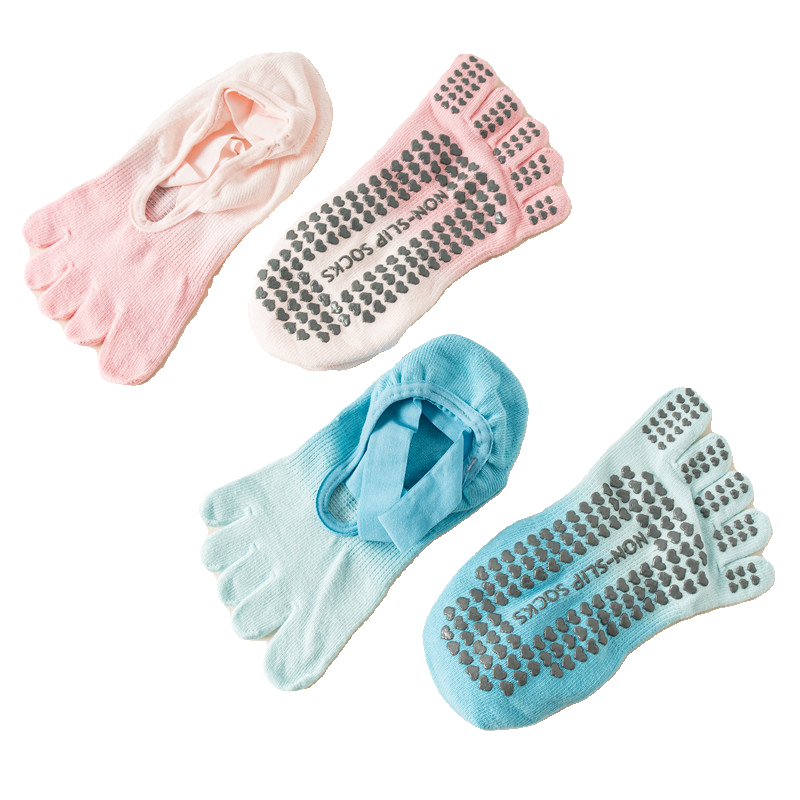 Findszx | Women’s Strapped Five-Toe Yoga Socks with Grip for Pilates, Dance & Indoor Fitness
