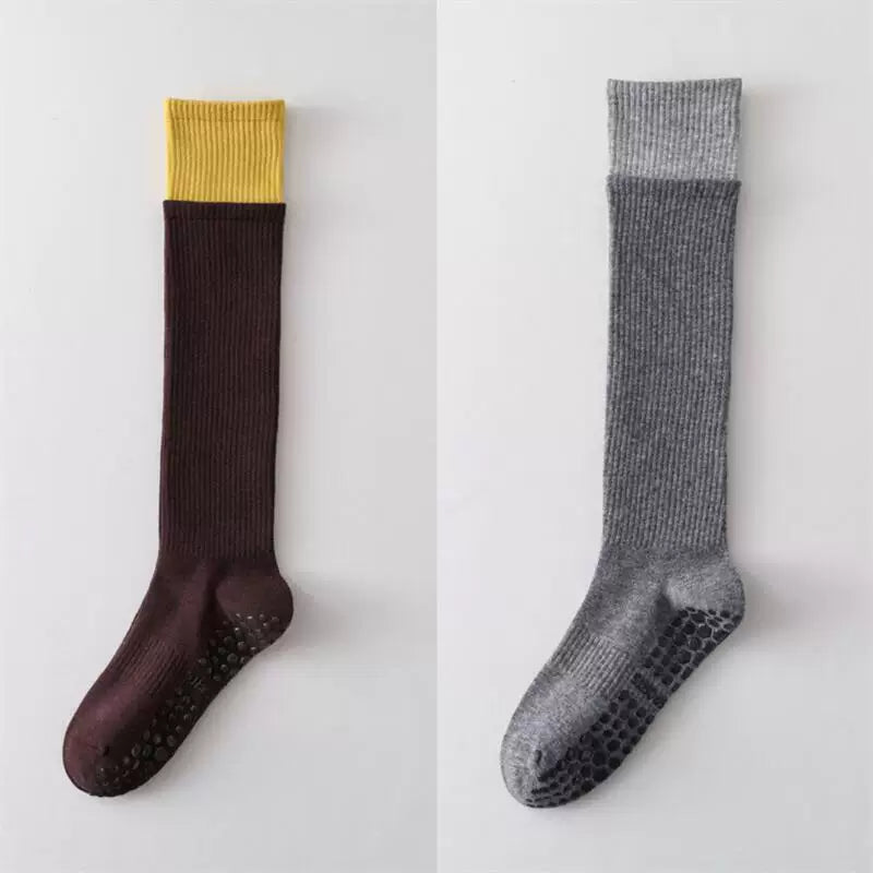 Findszx | Long Calf Yoga Socks with Double-Cuff Design, Indoor Activity & Pilates Wear