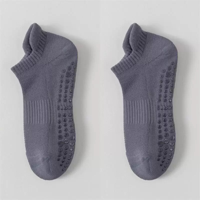 Findszx | Men’s Cushioned Mid-Calf Cotton Yoga Socks with Silicone Grip for Pilates & Indoor Fitness