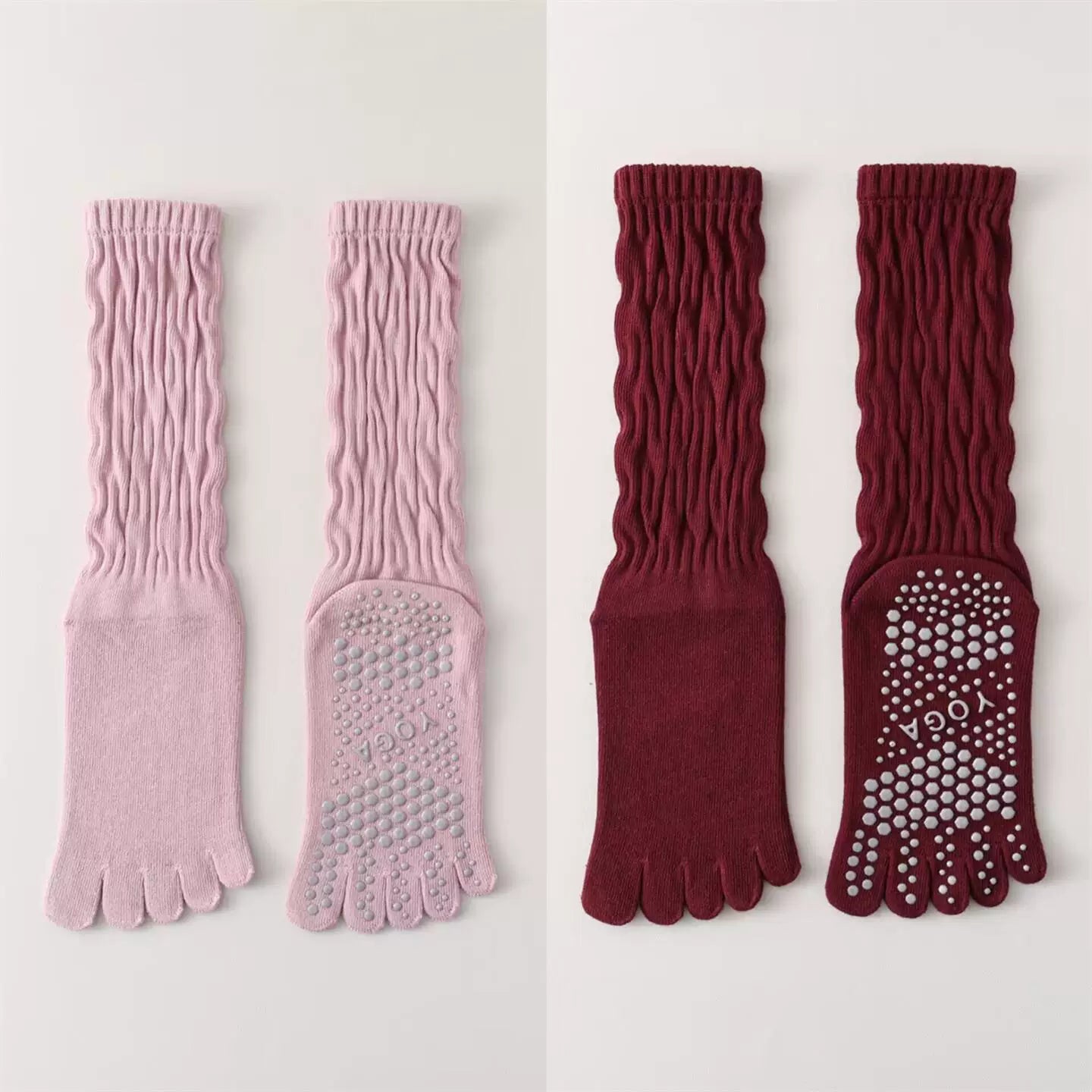 Findszx | Five-Toe Calf Socks for Yoga & Pilates Wear, Clean Minimal Design, Everyday Active Style