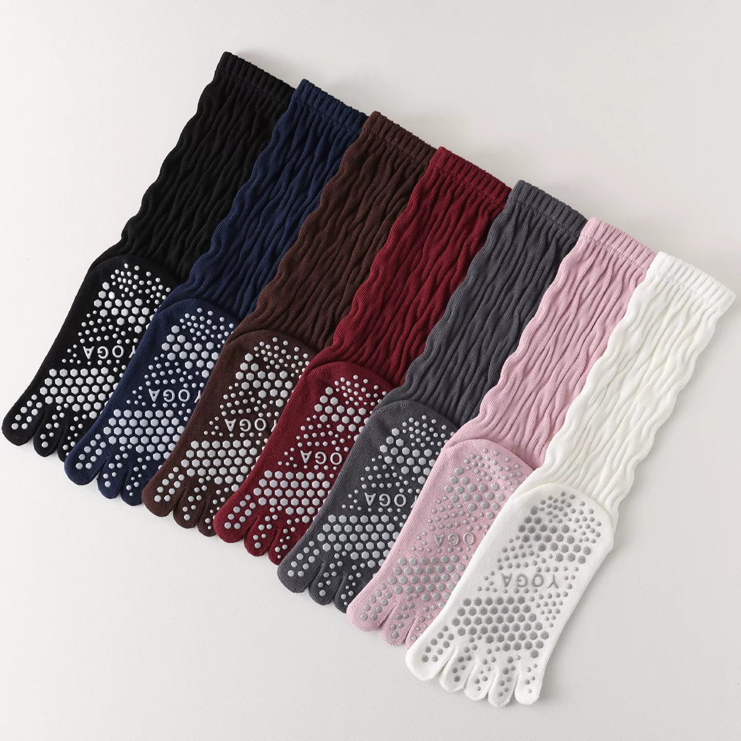 Findszx | Five-Toe Calf Socks for Yoga & Pilates Wear, Clean Minimal Design, Everyday Active Style