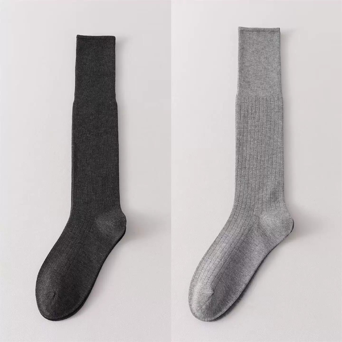 Findszx | Women’s Lightweight Wool-Blend Calf Socks in Solid Colors for Spring & Autumn Wear