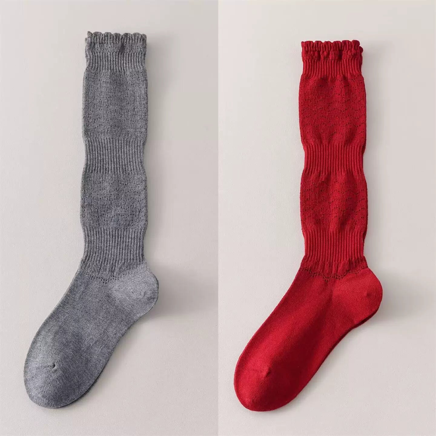 Findszx | Women’s Merino Wool Lace Calf Socks with Open-Knit Texture for Everyday Fashion Wear