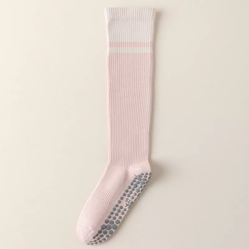 Findszx | Women’s Color-Block Mid-Calf Yoga Socks with Grip for Pilates, Dance & Indoor Fitness