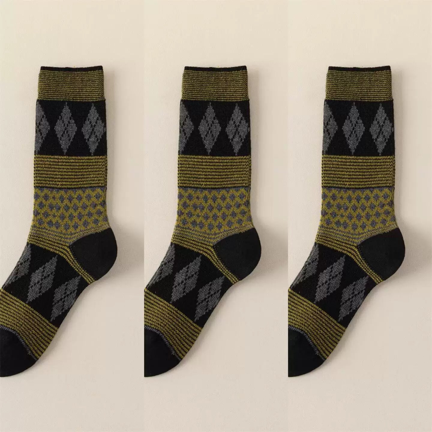 Findszx | Women’s Double-Knit Mid-Calf Cotton Socks with Soft Pile Texture for Spring & Autumn Wear