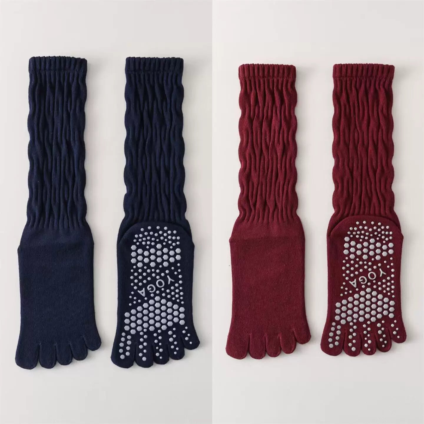 Findszx | Five-Toe Calf Socks for Yoga & Pilates Wear, Clean Minimal Design, Everyday Active Style