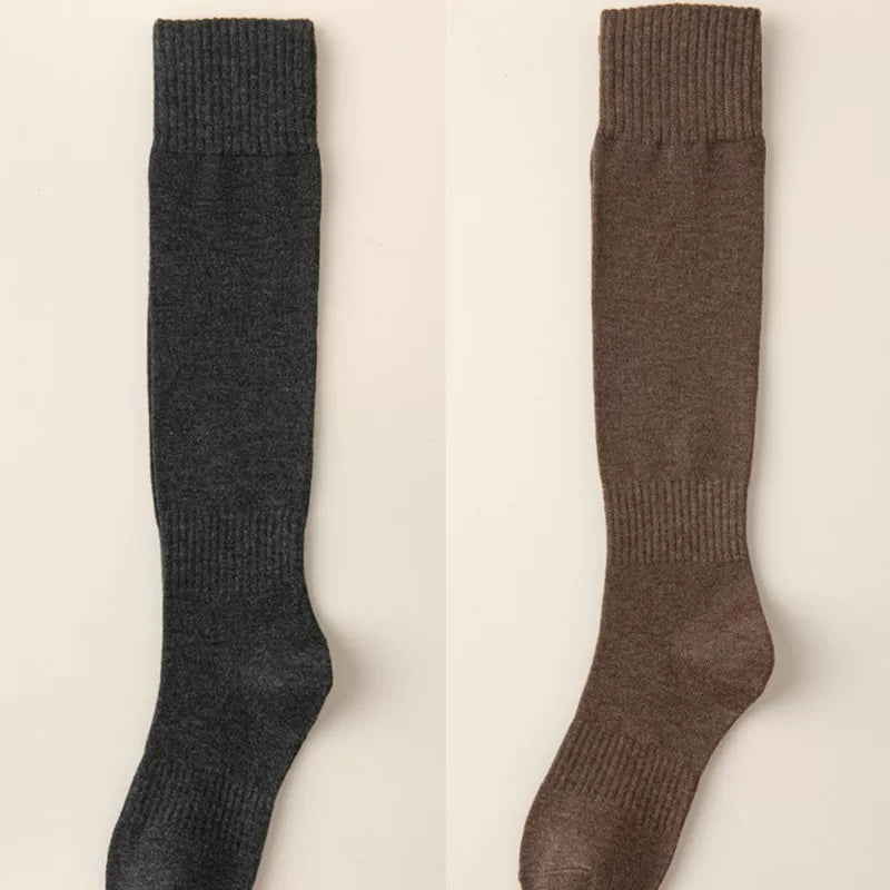 Findszx | Women’s Wool-Blend Long Calf Socks in Solid Colors for Autumn & Winter Wear