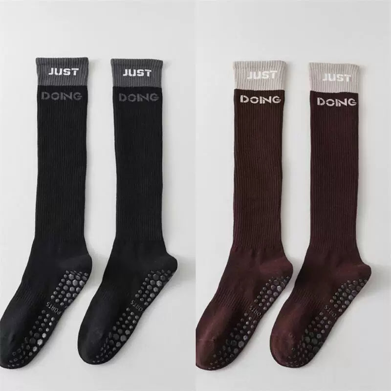 Findszx | Women’s Mid-Calf Cotton Yoga Socks with Grip for Pilates, Studio Training & Indoor Workouts