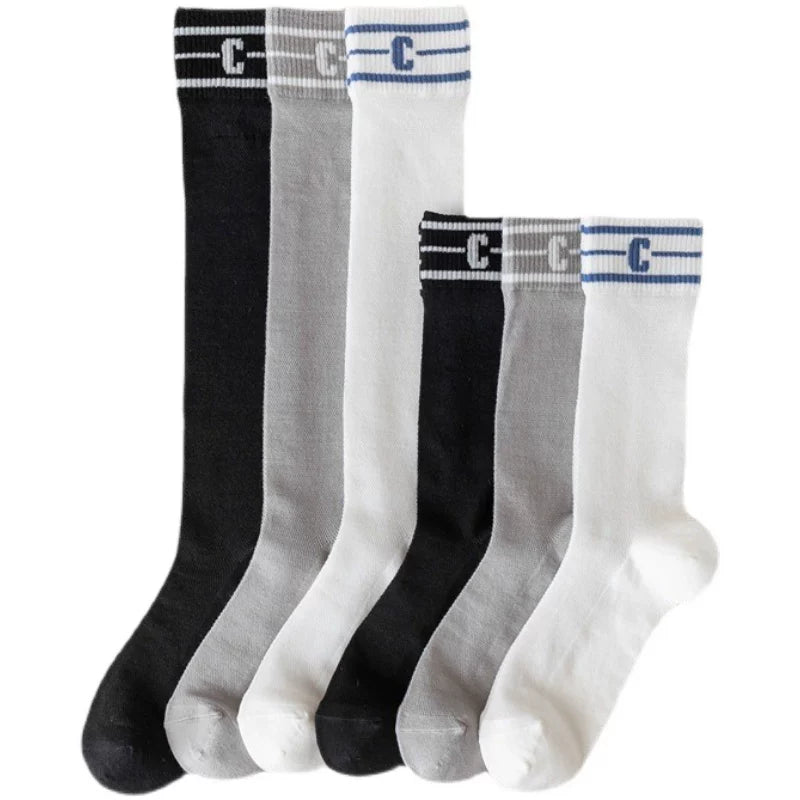 Findszx | Women’s Ultra-Light Mid-Calf Mesh Cotton Socks with Letter Detail for Spring & Summer Wear