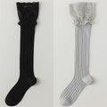 Findszx | Lace-Trim Long Calf Socks for Women, Lightweight Cotton Blend, Boot-Friendly Daily Style