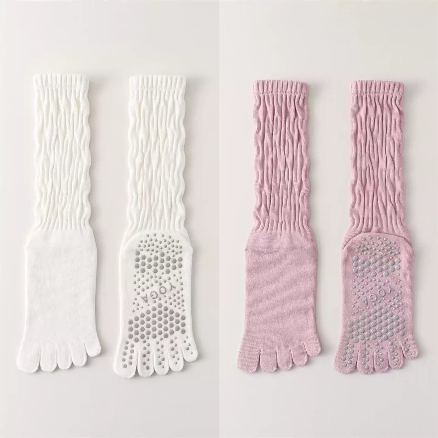 Findszx | Five-Toe Calf Socks for Yoga & Pilates Wear, Clean Minimal Design, Everyday Active Style