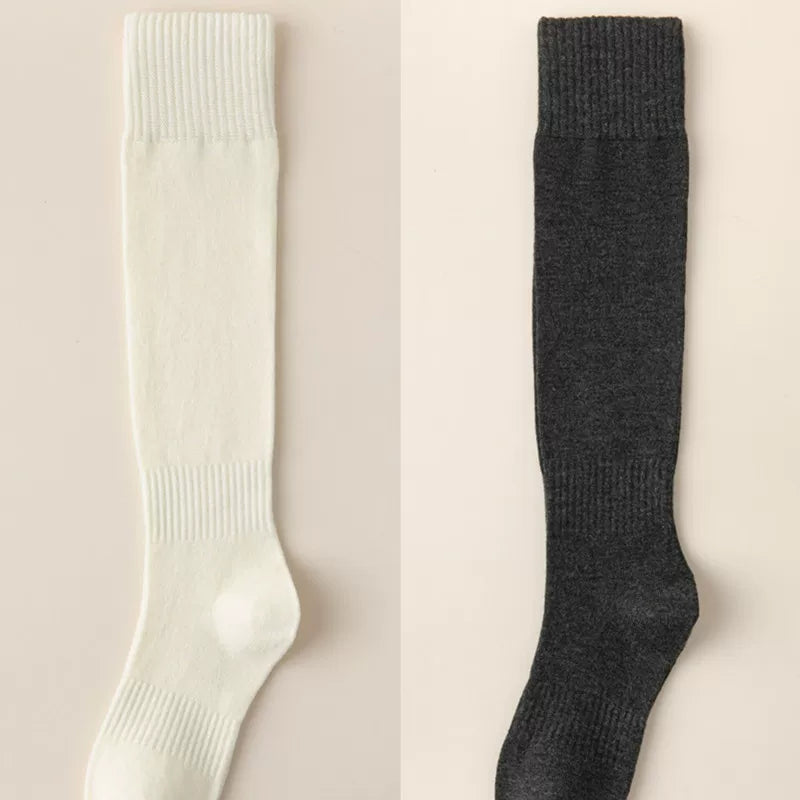 Findszx | Women’s Wool-Blend Long Calf Socks in Solid Colors for Autumn & Winter Wear