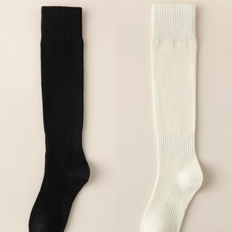 Findszx | Women’s Wool-Blend Long Calf Socks in Solid Colors for Autumn & Winter Wear