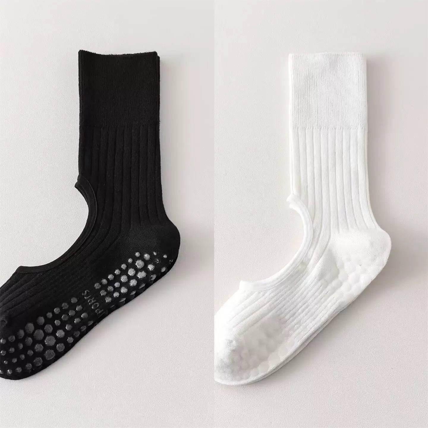 Findszx | Women’s Backless Ballet-Inspired Mid-Calf Yoga Socks with Grip for Pilates & Dance