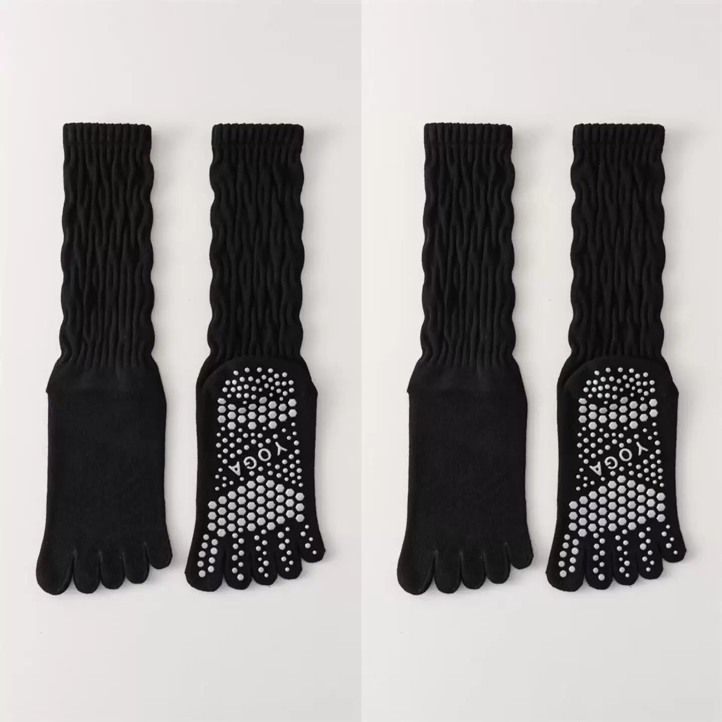 Findszx | Five-Toe Calf Socks for Yoga & Pilates Wear, Clean Minimal Design, Everyday Active Style