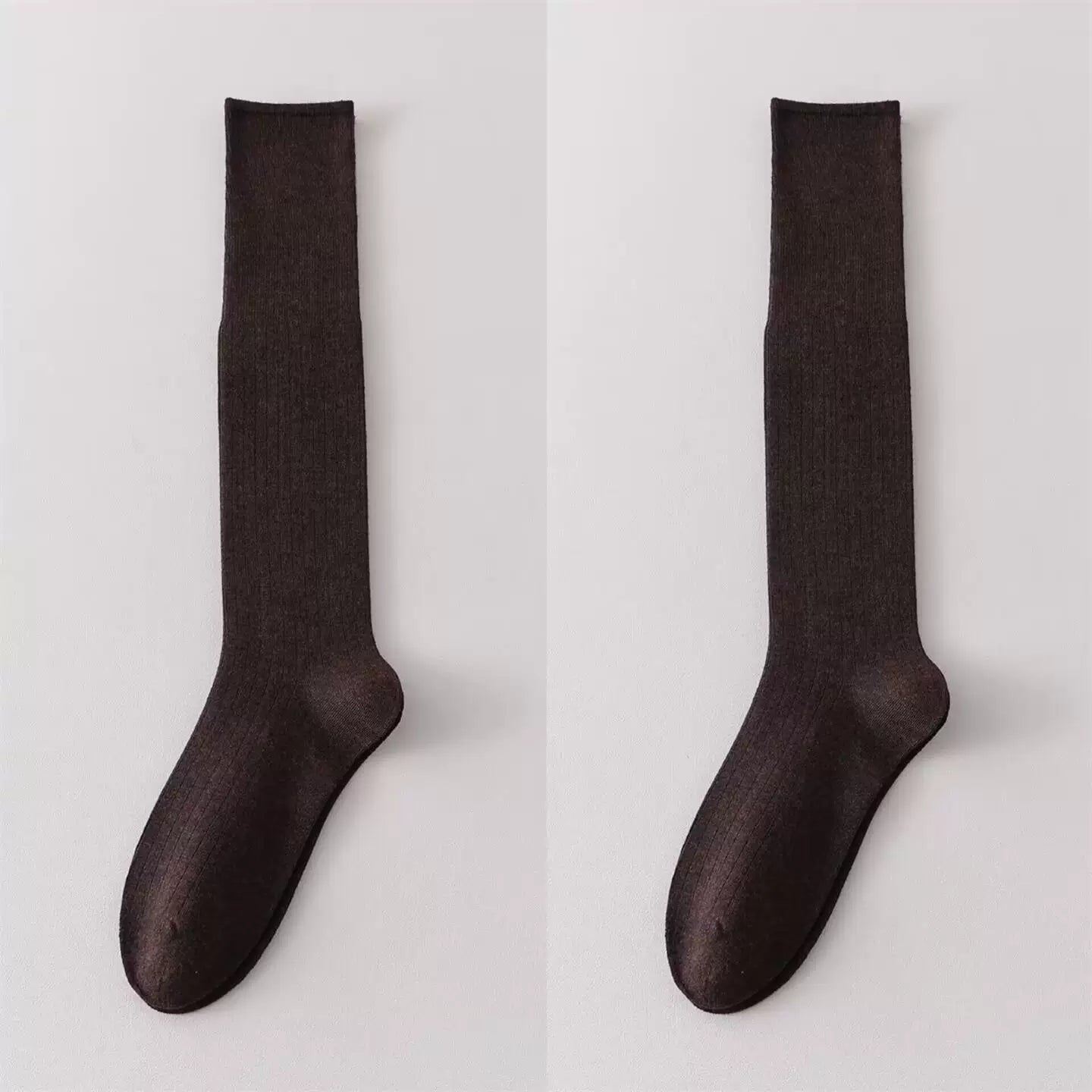 Findszx | Women’s Lightweight Wool-Blend Calf Socks in Solid Colors for Spring & Autumn Wear