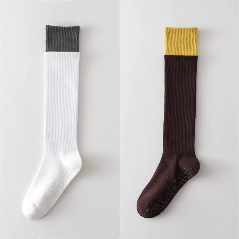 Findszx | Long Calf Yoga Socks with Double-Cuff Design, Indoor Activity & Pilates Wear