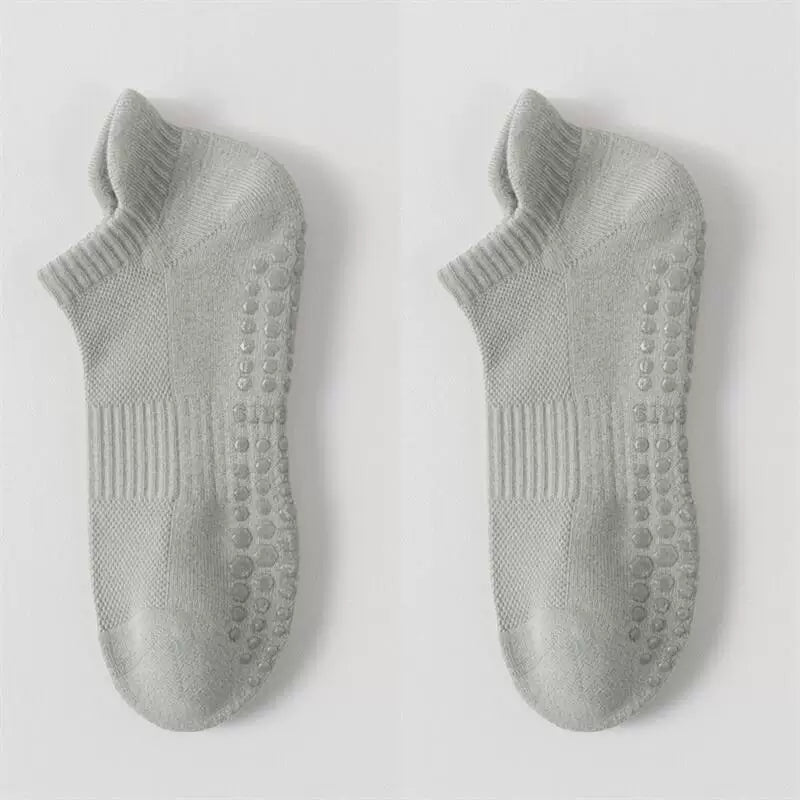 Findszx | Men’s Cushioned Mid-Calf Cotton Yoga Socks with Silicone Grip for Pilates & Indoor Fitness