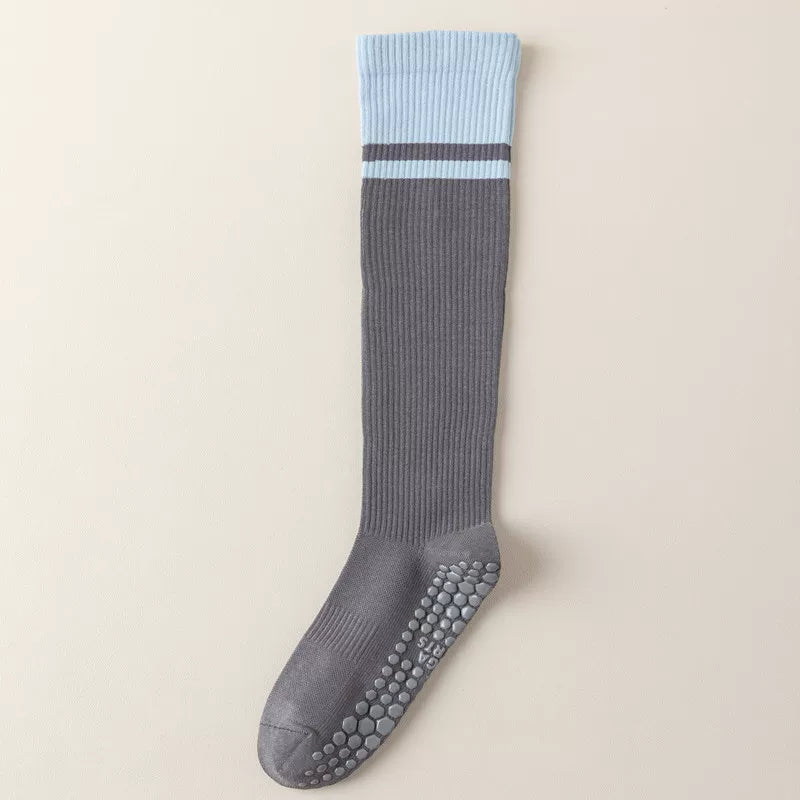 Findszx | Women’s Color-Block Mid-Calf Yoga Socks with Grip for Pilates, Dance & Indoor Fitness