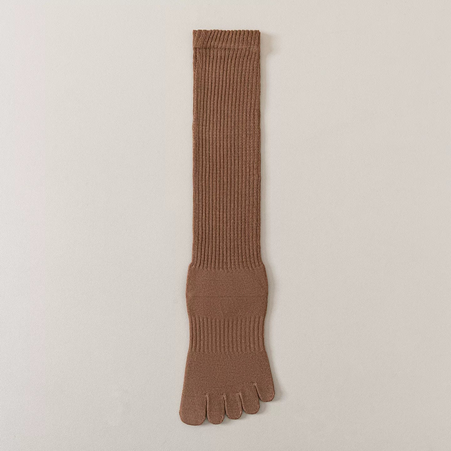 Findszx | Women’s Split-Toe Long Calf Socks in Warm Neutral Tones for Spring & Autumn Styling