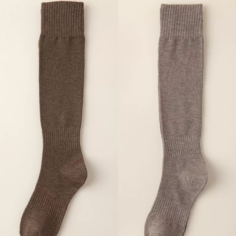 Findszx | Women’s Wool-Blend Long Calf Socks in Solid Colors for Autumn & Winter Wear