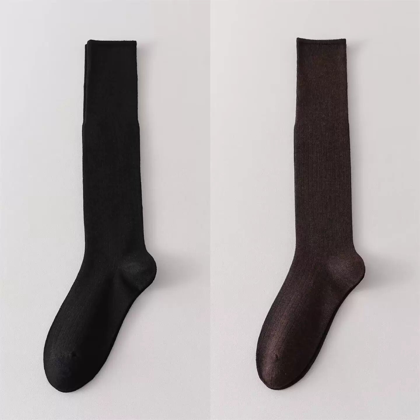 Findszx | Women’s Lightweight Wool-Blend Calf Socks in Solid Colors for Spring & Autumn Wear