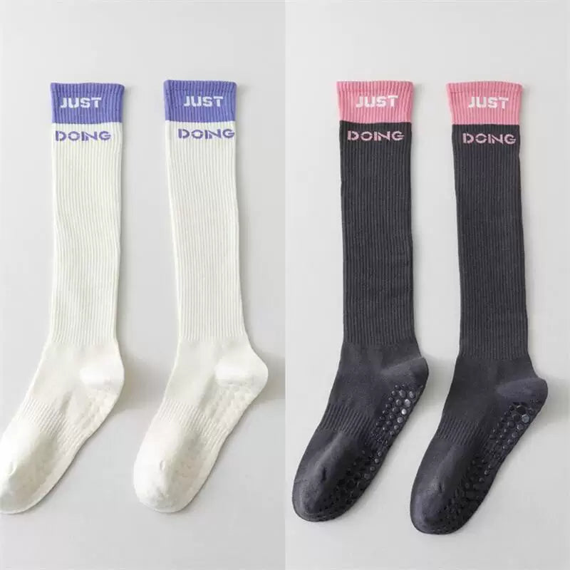 Findszx | Women’s Mid-Calf Cotton Yoga Socks with Grip for Pilates, Studio Training & Indoor Workouts