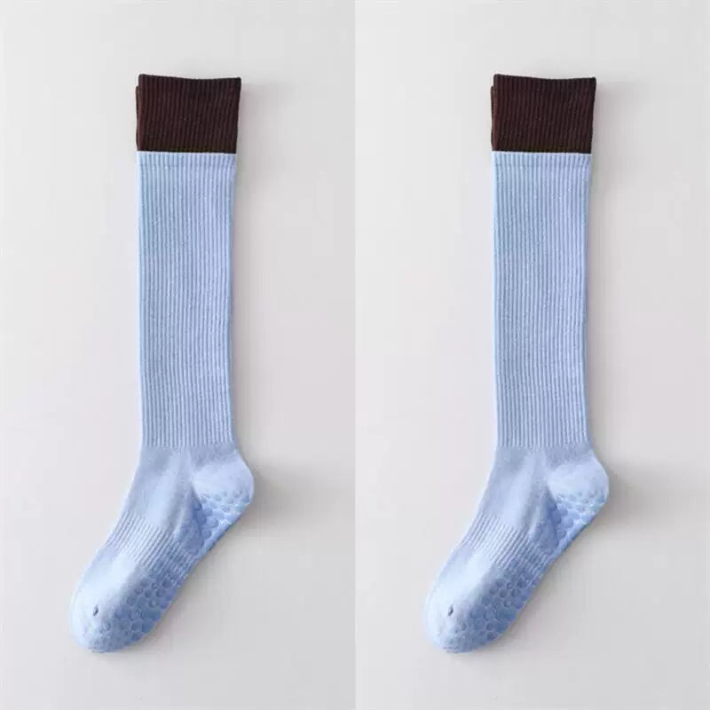 Findszx | Long Calf Yoga Socks with Double-Cuff Design, Indoor Activity & Pilates Wear