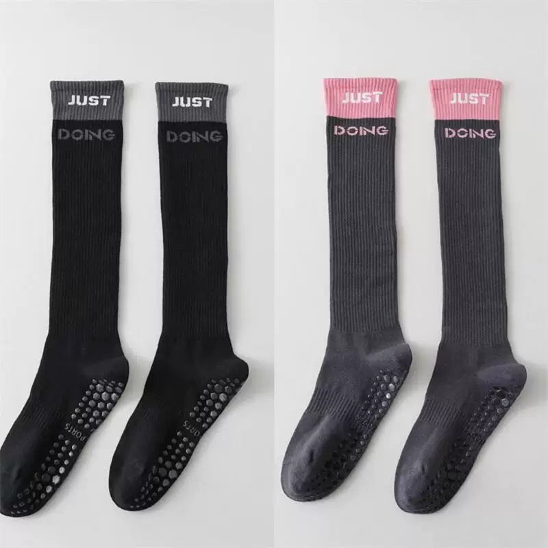 Findszx | Women’s Mid-Calf Cotton Yoga Socks with Grip for Pilates, Studio Training & Indoor Workouts