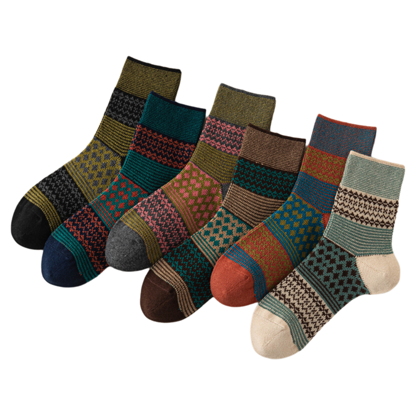 Findszx | Women’s Mid-Calf Cotton Socks with Double-Knit Pile Texture for Autumn & Winter Wear
