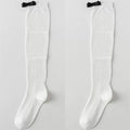 Findszx | Women’s Ballet-Inspired Long Calf Cotton Socks with Bow Detail and Sheer Mesh Texture