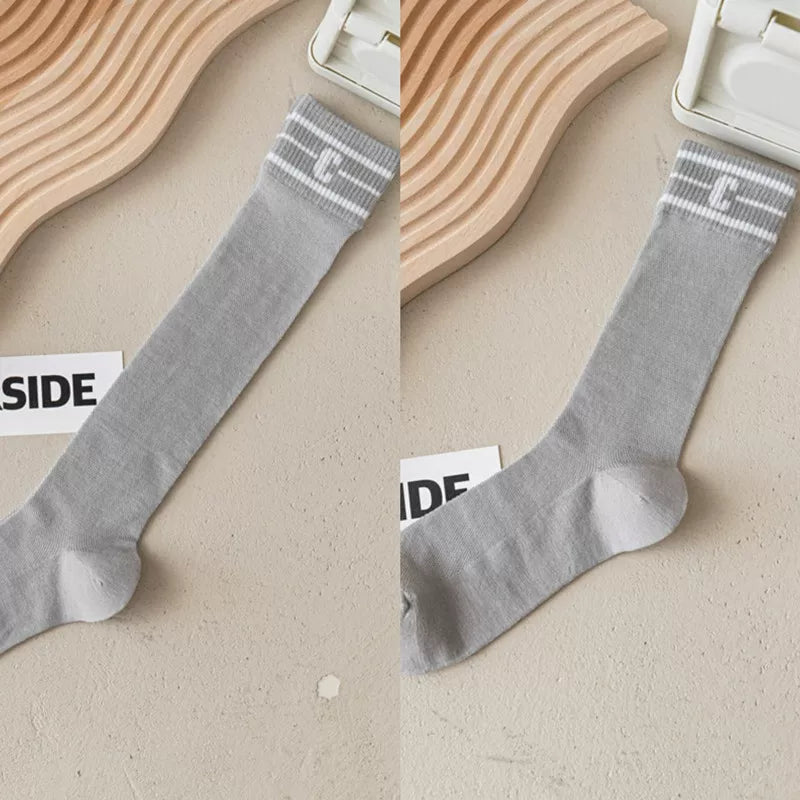 Findszx | Women’s Ultra-Light Mid-Calf Mesh Cotton Socks with Letter Detail for Spring & Summer Wear