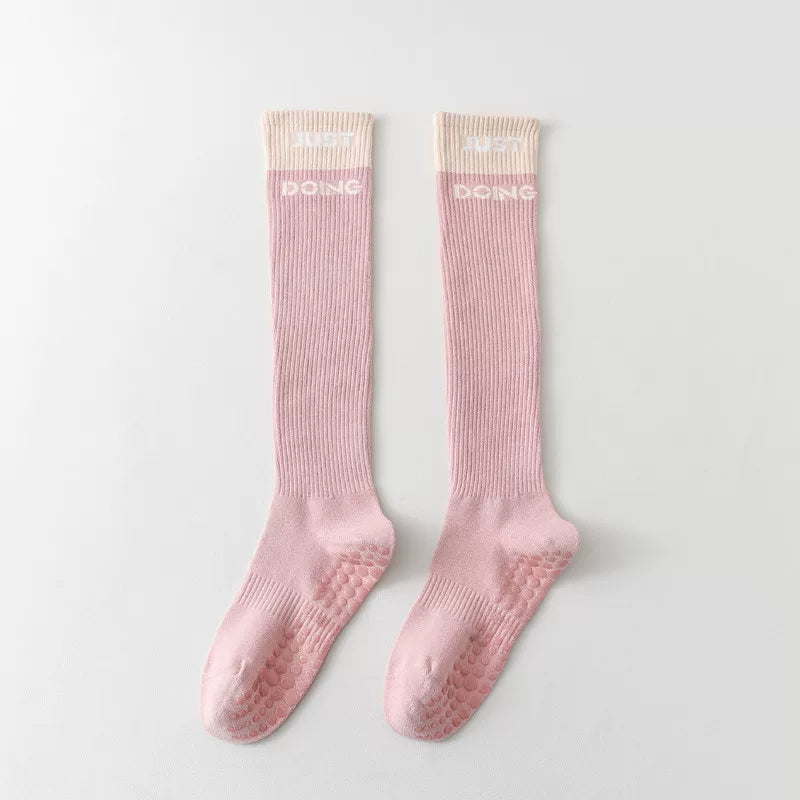 Findszx | Women’s Mid-Calf Cotton Yoga Socks with Grip for Pilates, Studio Training & Indoor Workouts