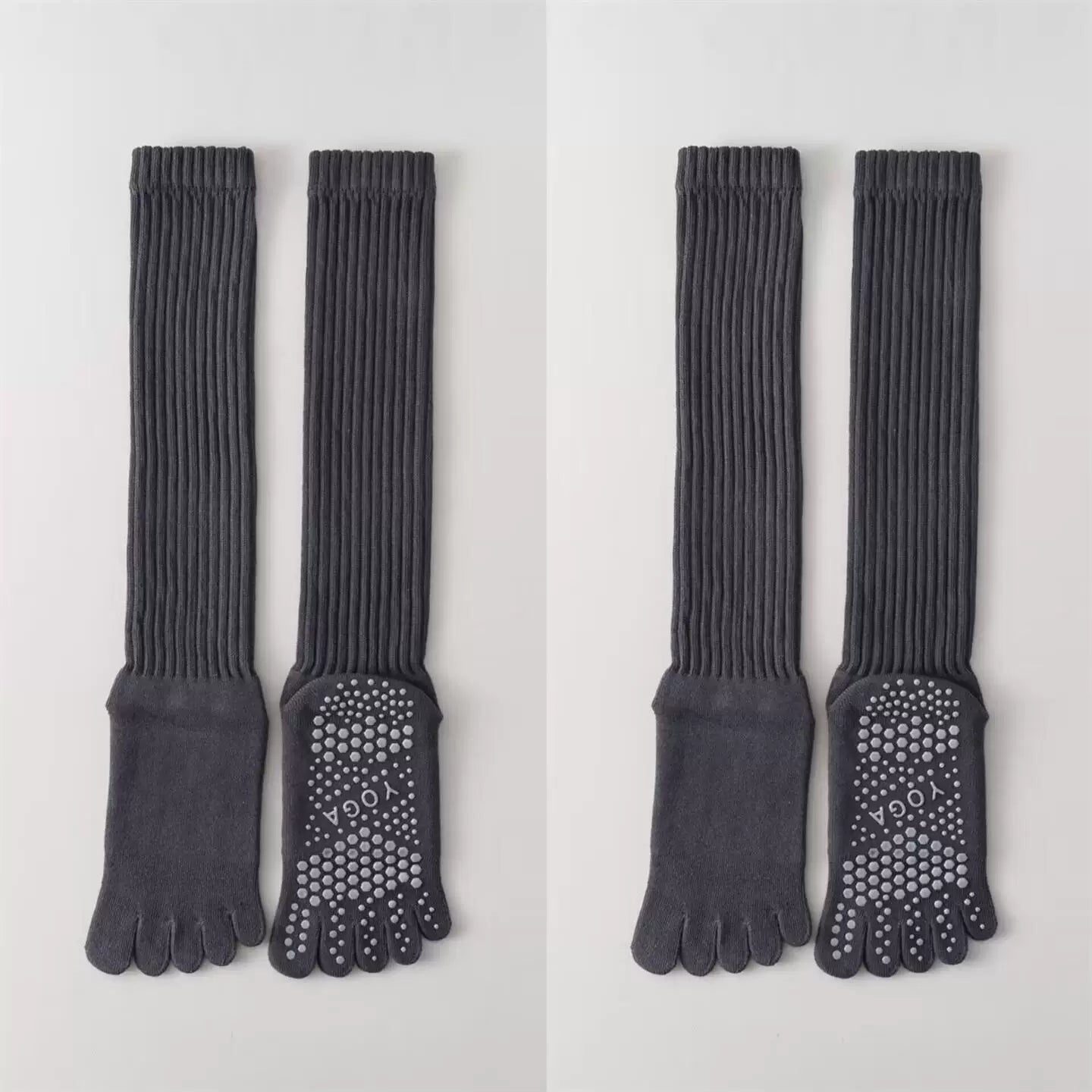 Findszx | Women’s Warm Long-Calf Five-Toe Yoga Socks with Grip for Pilates & Indoor Fitness