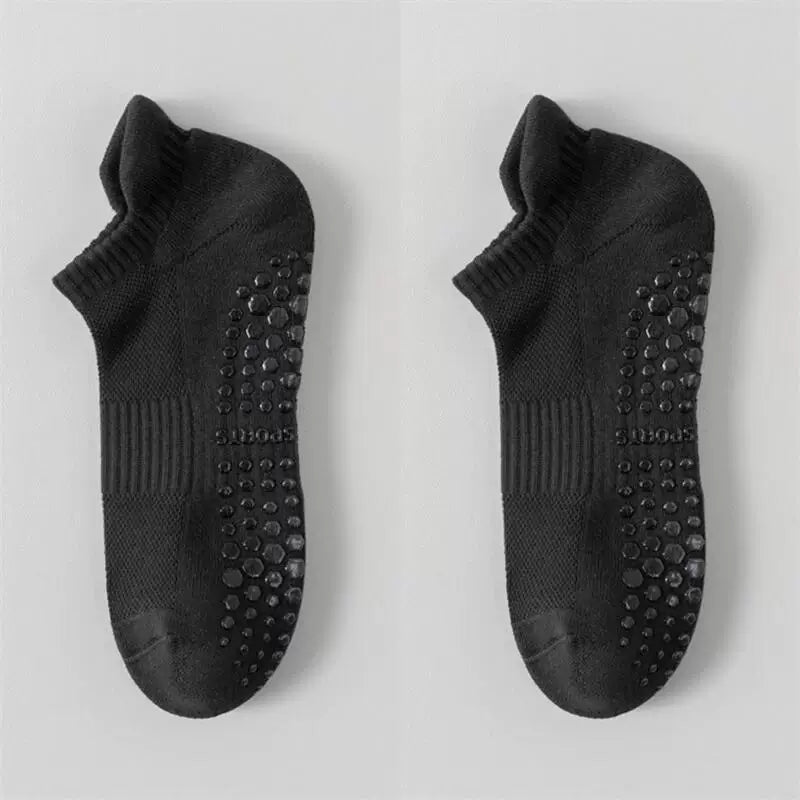 Findszx | Men’s Cushioned Mid-Calf Cotton Yoga Socks with Silicone Grip for Pilates & Indoor Fitness