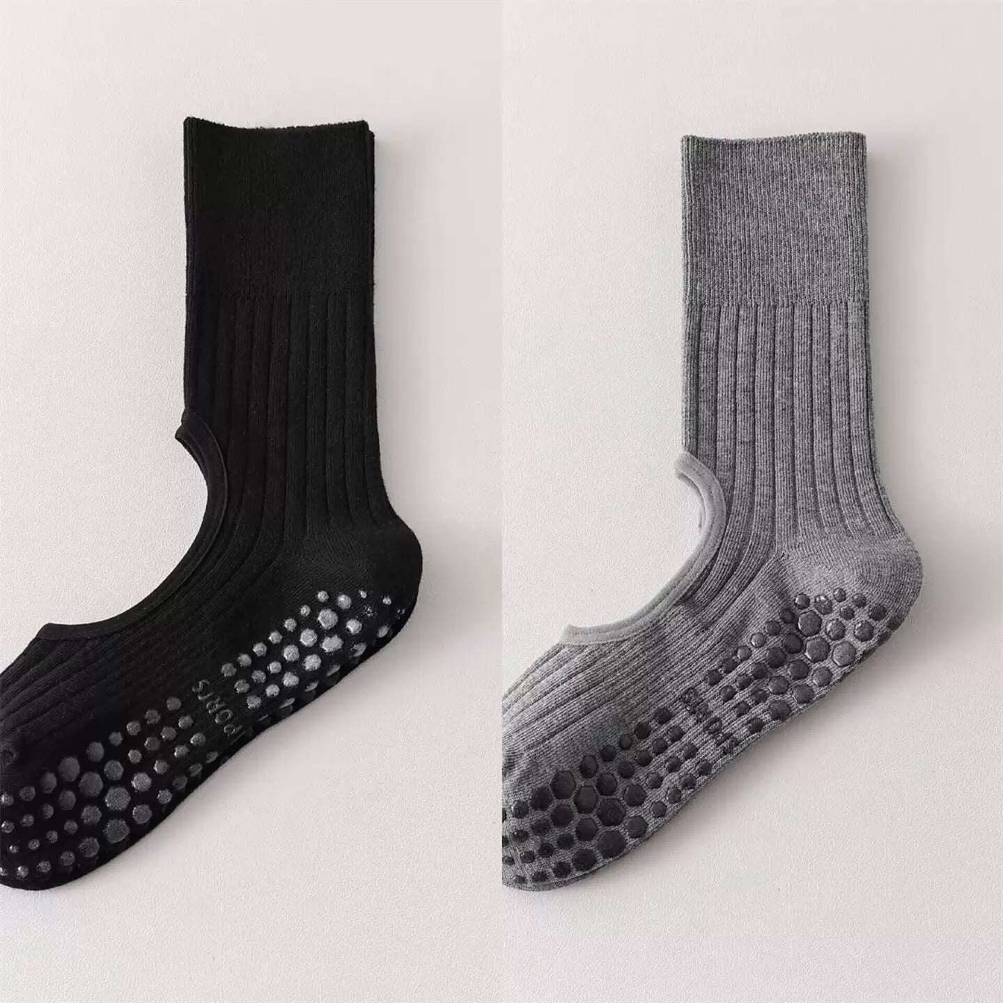 Findszx | Women’s Backless Ballet-Inspired Mid-Calf Yoga Socks with Grip for Pilates & Dance