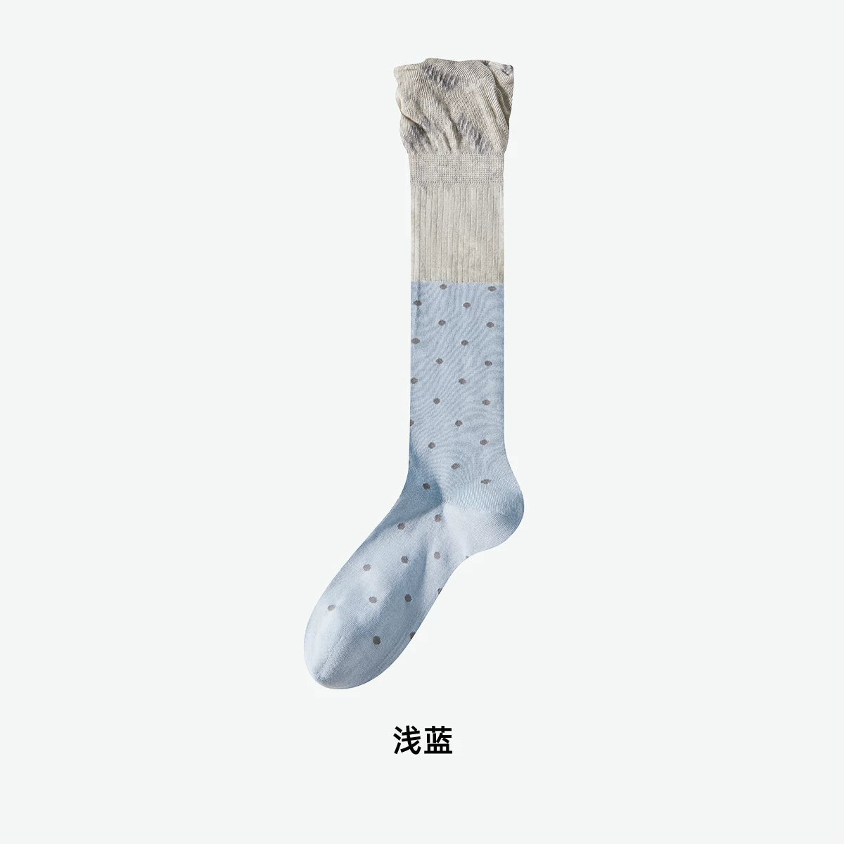 Findszx | Women’s Ballet-Inspired Lace Mid-Calf Cotton Socks with Polka Dot Detail for Spring & Summer Wear