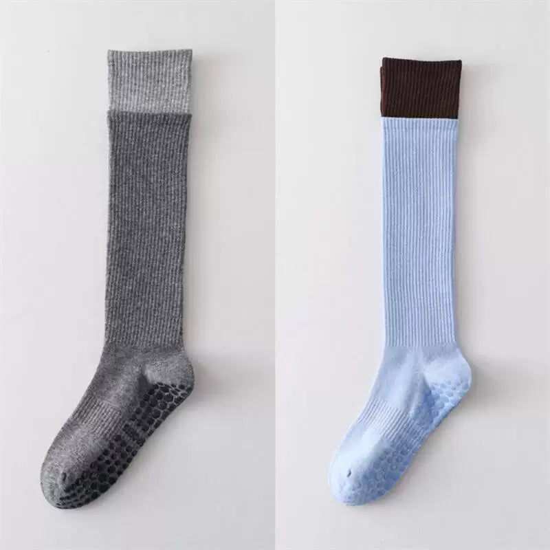 Findszx | Long Calf Yoga Socks with Double-Cuff Design, Indoor Activity & Pilates Wear