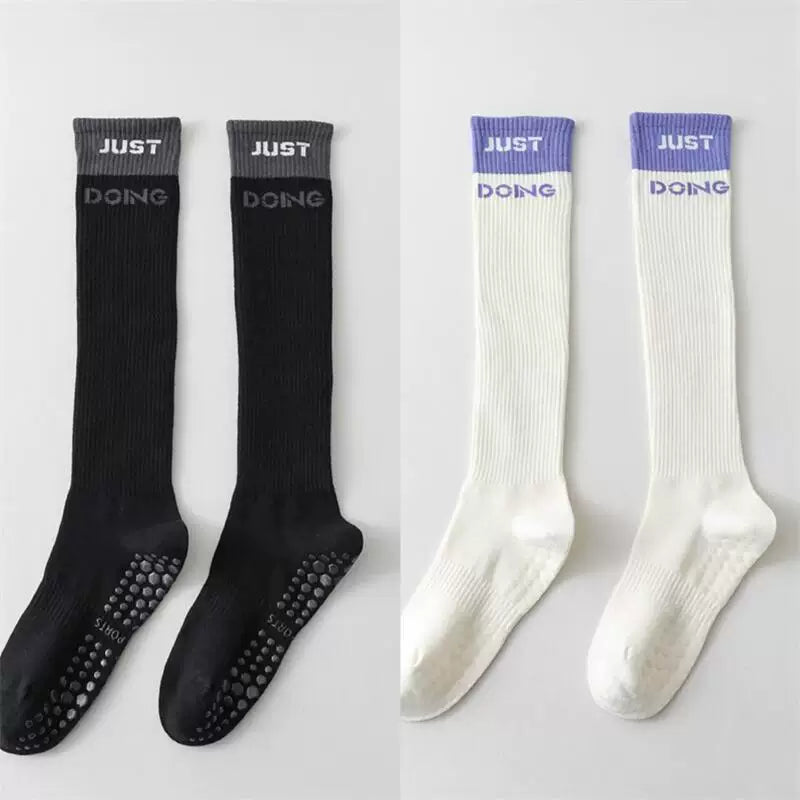 Findszx | Women’s Mid-Calf Cotton Yoga Socks with Grip for Pilates, Studio Training & Indoor Workouts